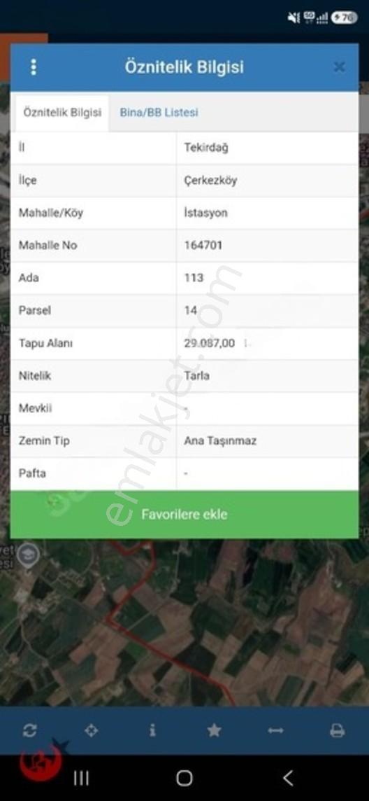 Çerkezköy Tepe İstasyon Mahallesinde Yatırım Fırsatı 4850m2 — fotoğraf 3