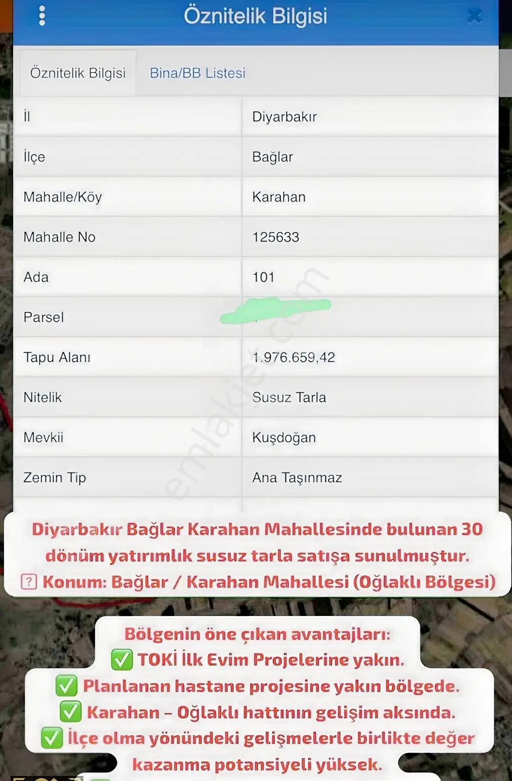 Toki İlk Evim Projesine Yakın Karahanda Satılık Arsa