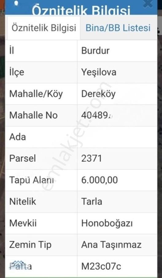 Yeşilova Dereköy De Akgöl Manzaralı Satılık Arazi