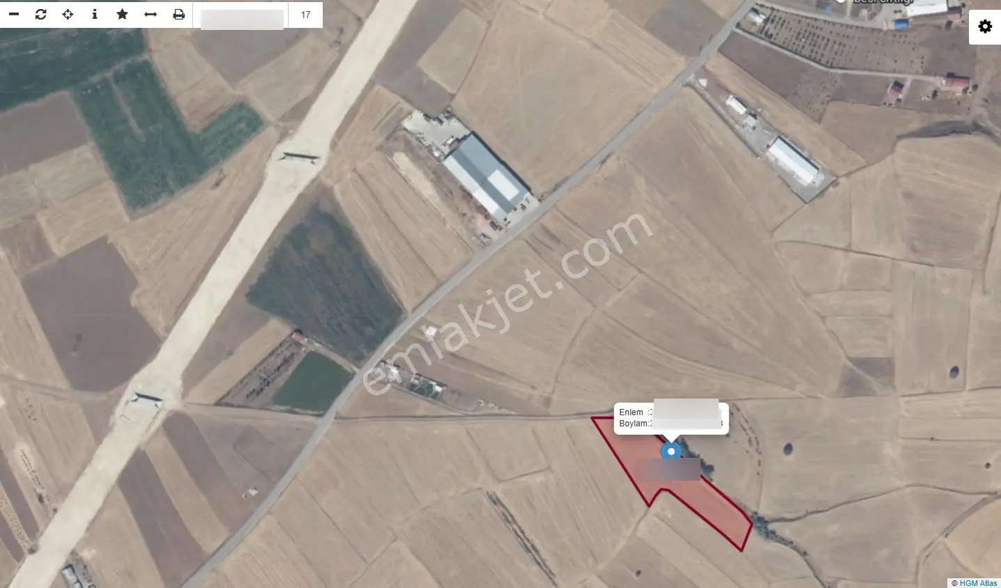 C.K'Dan Uzuntepe Mahallesi İnceağal Yolu Üzerinde 7,481M2 Tarla