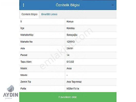 Aydın Satıyor'Dan Karatay Saraçoğlunda 613M2 2Kata İmarlı Arsa — fotoğraf 7