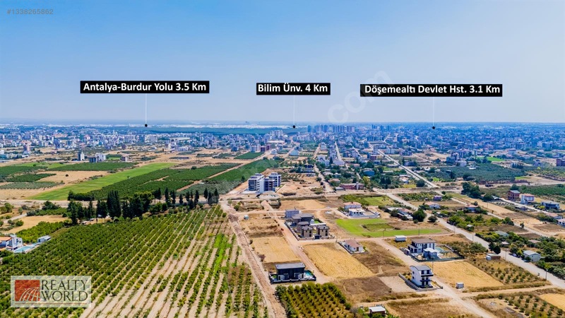 Döşemealtı Yeniköyde Satılık Villa Arsası 1400 M2 — fotoğraf 4