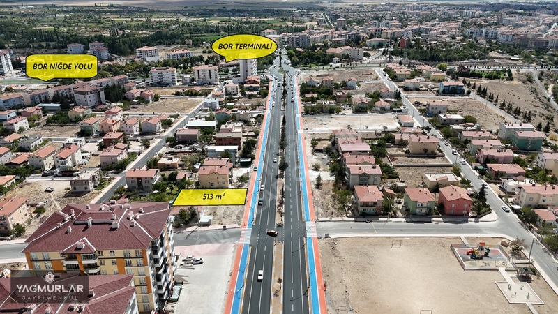 Yağmurlar'dan Bor Devlet Hast. Yakını 513m² Ana Yol Satılık Arsa — fotoğraf 2
