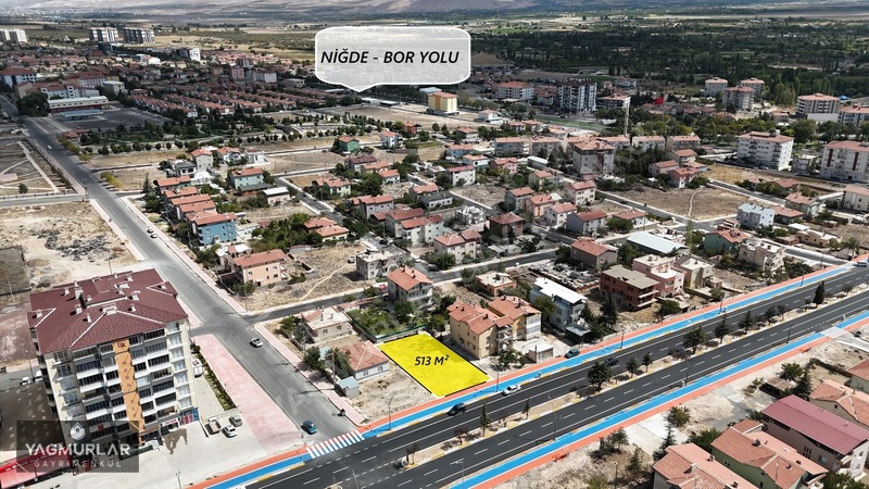 Yağmurlar'dan Bor Devlet Hast. Yakını 513m² Ana Yol Satılık Arsa — fotoğraf 3