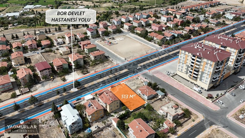 Yağmurlar'dan Bor Devlet Hast. Yakını 513m² Ana Yol Satılık Arsa — fotoğraf 4