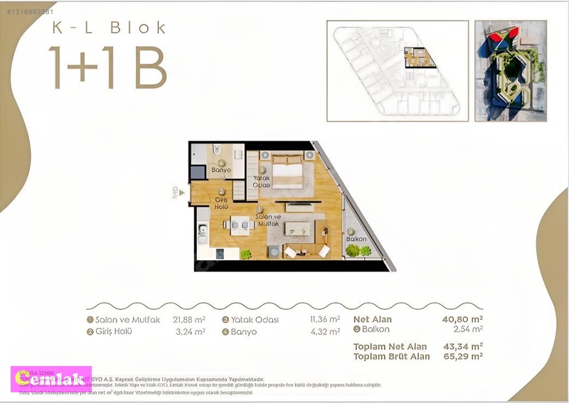 Evora İzmirde 1. Kat 1+1 Balkonlu 65 M2 Kiralık Ofis — fotoğraf 22