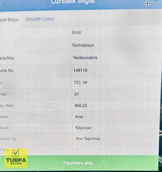 Turpadan Kemalpaşa Yenikuruderede İmarlı 666 M2 Satılık Arsa — fotoğraf 6