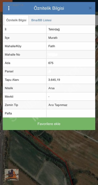 Fatih Mahallesinde 3645m2 Satılık Arsa — fotoğraf 2