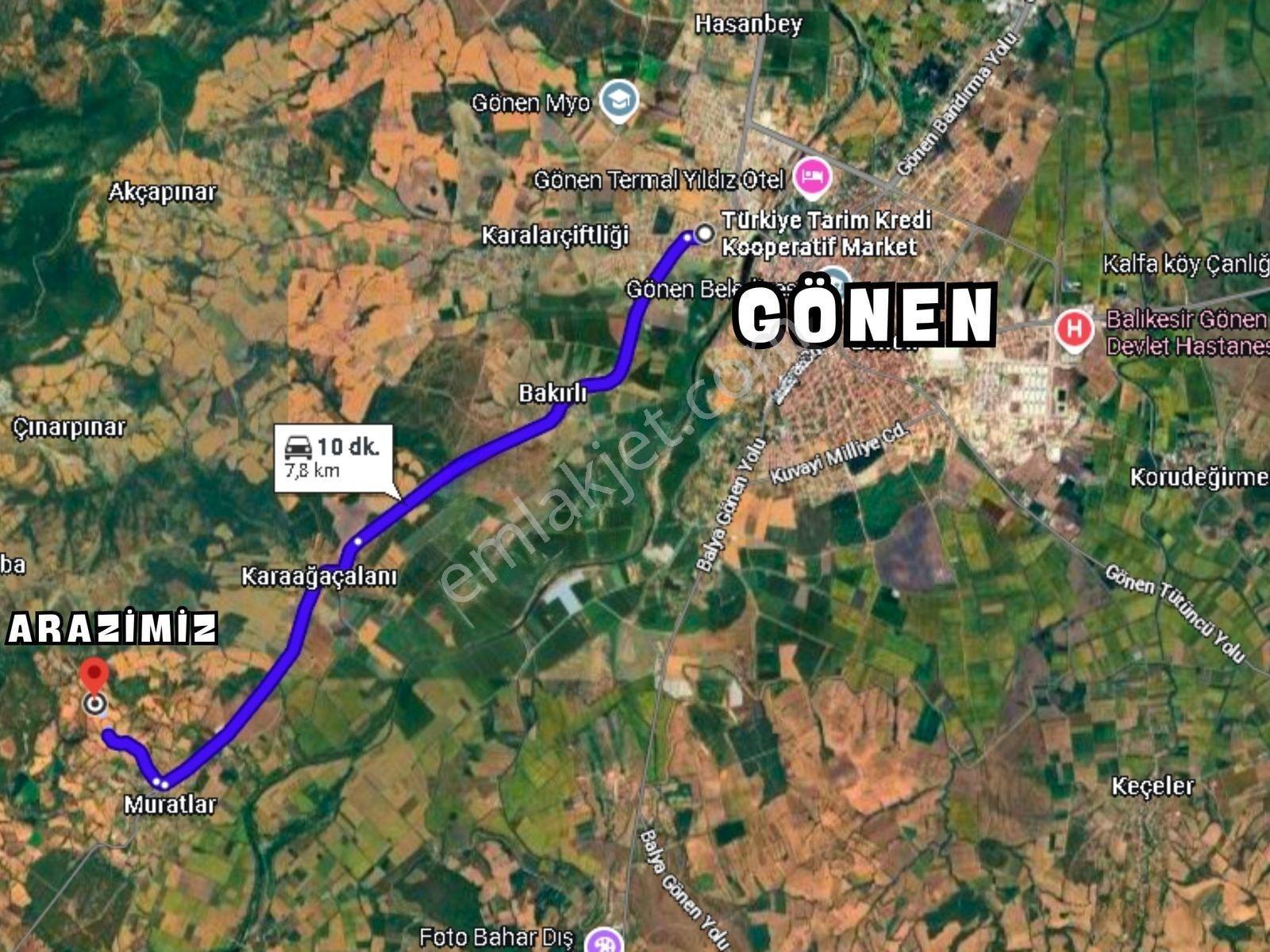 |Gönen| Merkez'E 10 Dakika Resmi Yolu Olan Doğa Manzaralı Arazi! — fotoğraf 5