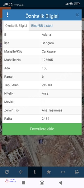 Atıcı Emlaktan Satılık Çarkıpare Mah. 249 Mt Arsa