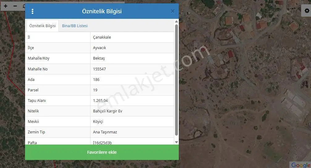 Asos Bektaş Köyünde Satılık Arsa — fotoğraf 2