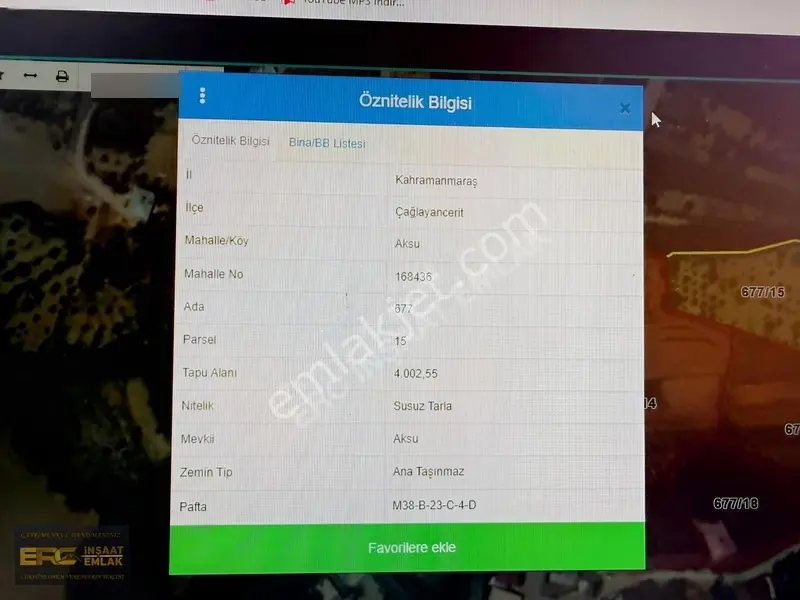Çaglayancerit Aksu Mahallesinde Satılık Tarla — fotoğraf 2