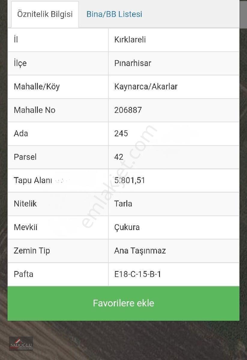 Satılık Pınarhisar Kaynarca/ Akarlar'da 5801 M2 — fotoğraf 6