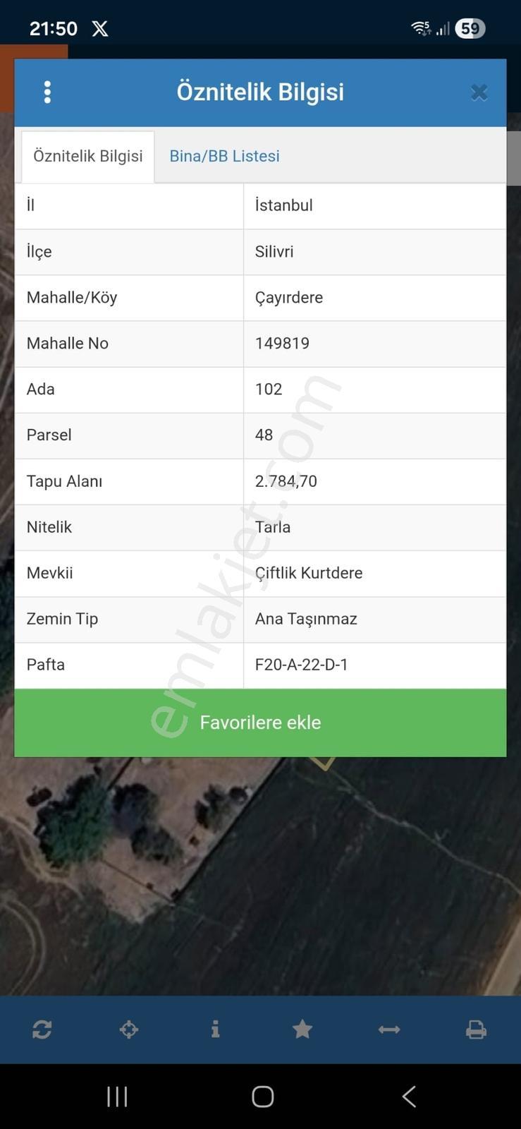 Silivri Çayırdere 2784 M2 Tarla Bölgenin En İyi Fiyatı