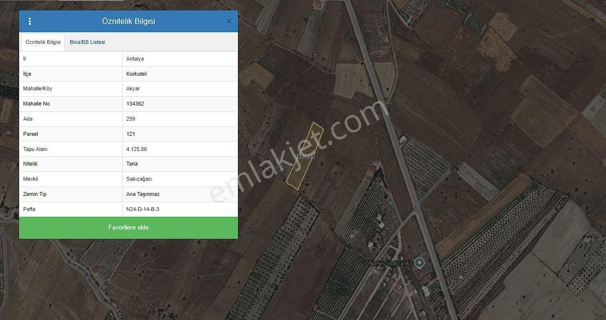 Korkuteli Akyarda 4.125 M² Satılık Tarla | Merkeze 10 Dk — fotoğraf 5