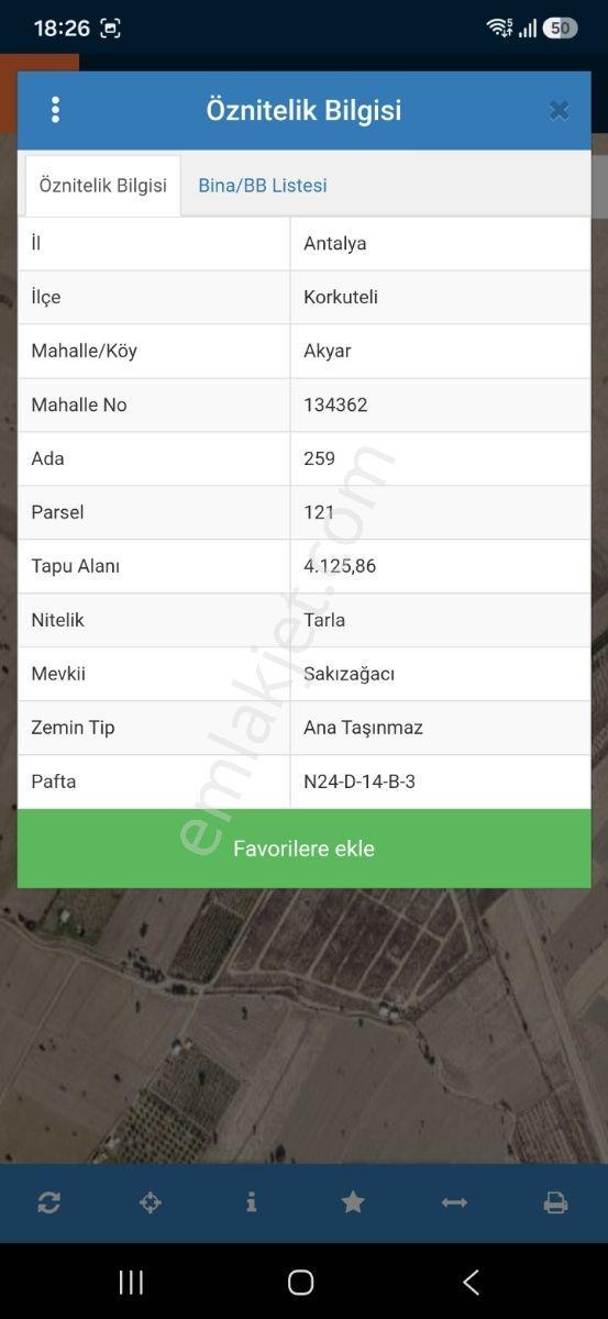 Korkuteli Akyarda 4.125 M² Satılık Tarla | Merkeze 10 Dk — fotoğraf 6