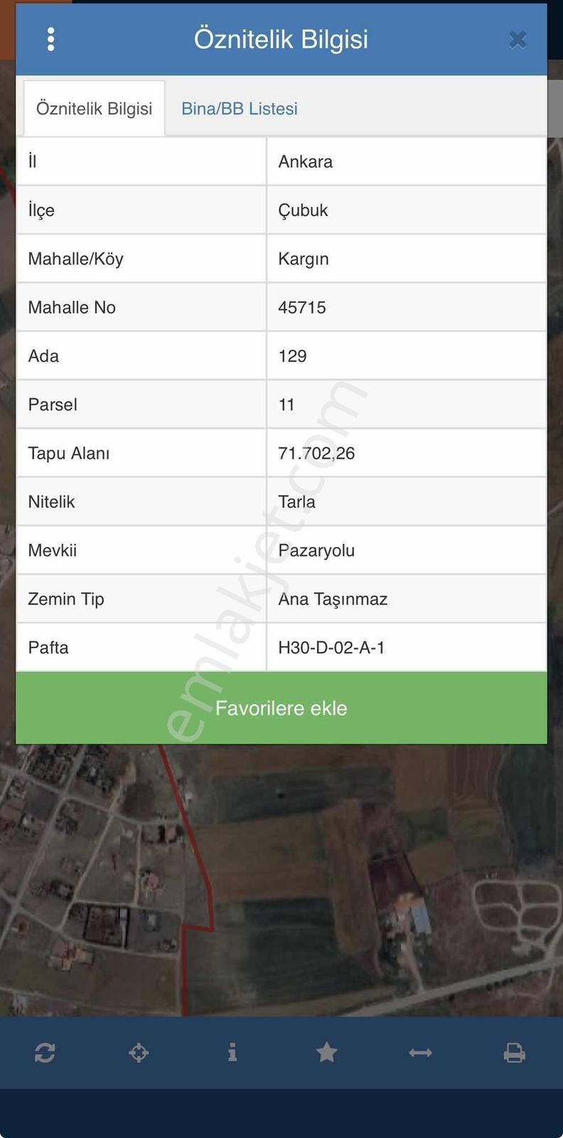Çubukta 1500 Metre Hisse Tapu Arsa