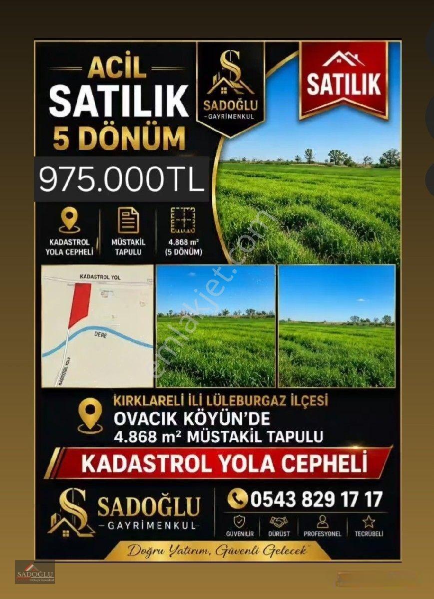Acil Lüleburgaz Ovacık Köyün'de 4.869 M2 Satılık — fotoğraf 3