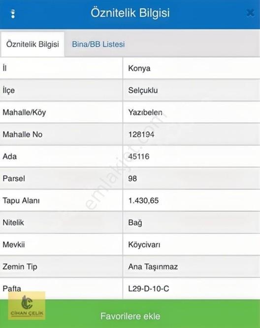 Selçuklu Yazıbelende 1.430m2 Müstakil Hesaplı Bahçe — fotoğraf 5