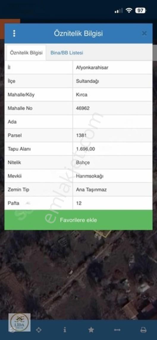 Lida Emlaktan Satılık Bahçe