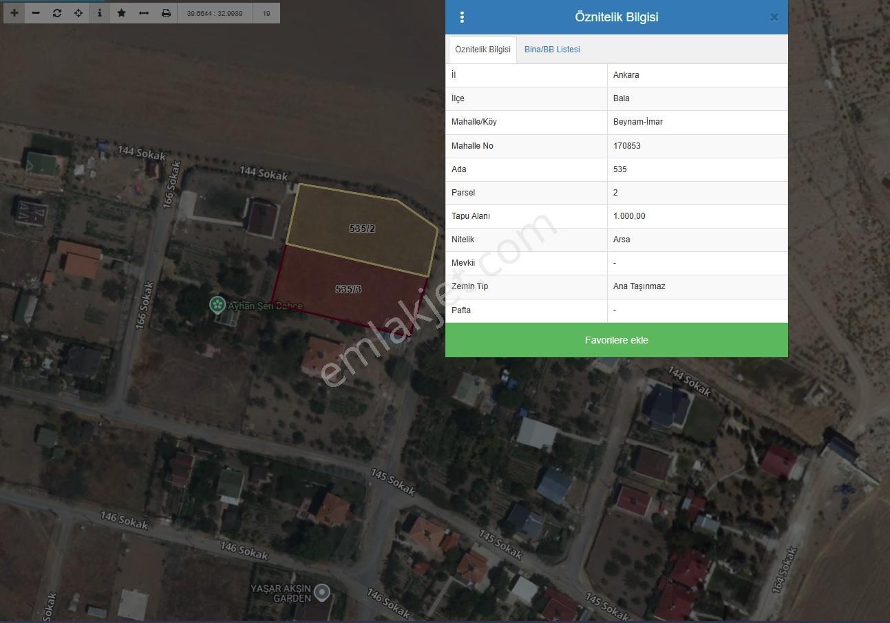 Beynam Tek Tapu Güzel Konum 1000m2 Köşe Arsa Etrafı Çevrili — fotoğraf 2