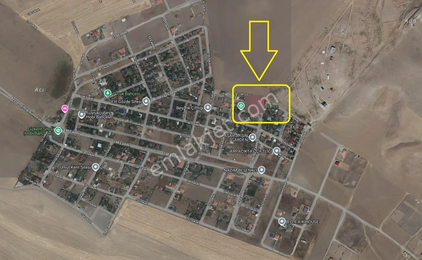 Beynam Tek Tapu Güzel Konum 1000m2 Köşe Arsa Etrafı Çevrili — fotoğraf 3