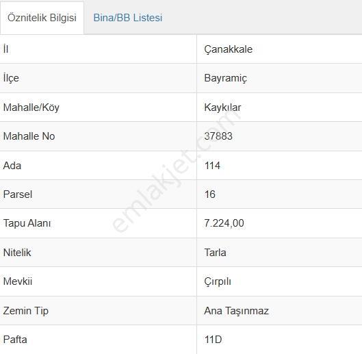 Çanakkale Bayramiç Kaykılar'da 7.224 M² Yola Cepheli Tarla — fotoğraf 8