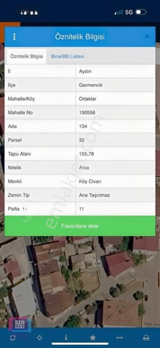 Aydın Germencik Ortaklarda Satılık 3 Kat İmarlı 155 M2 Arsa — fotoğraf 3