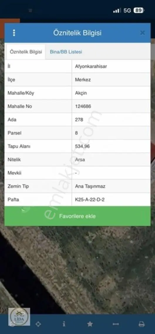Lıda Emlaktan Satılık Ticari Arsa