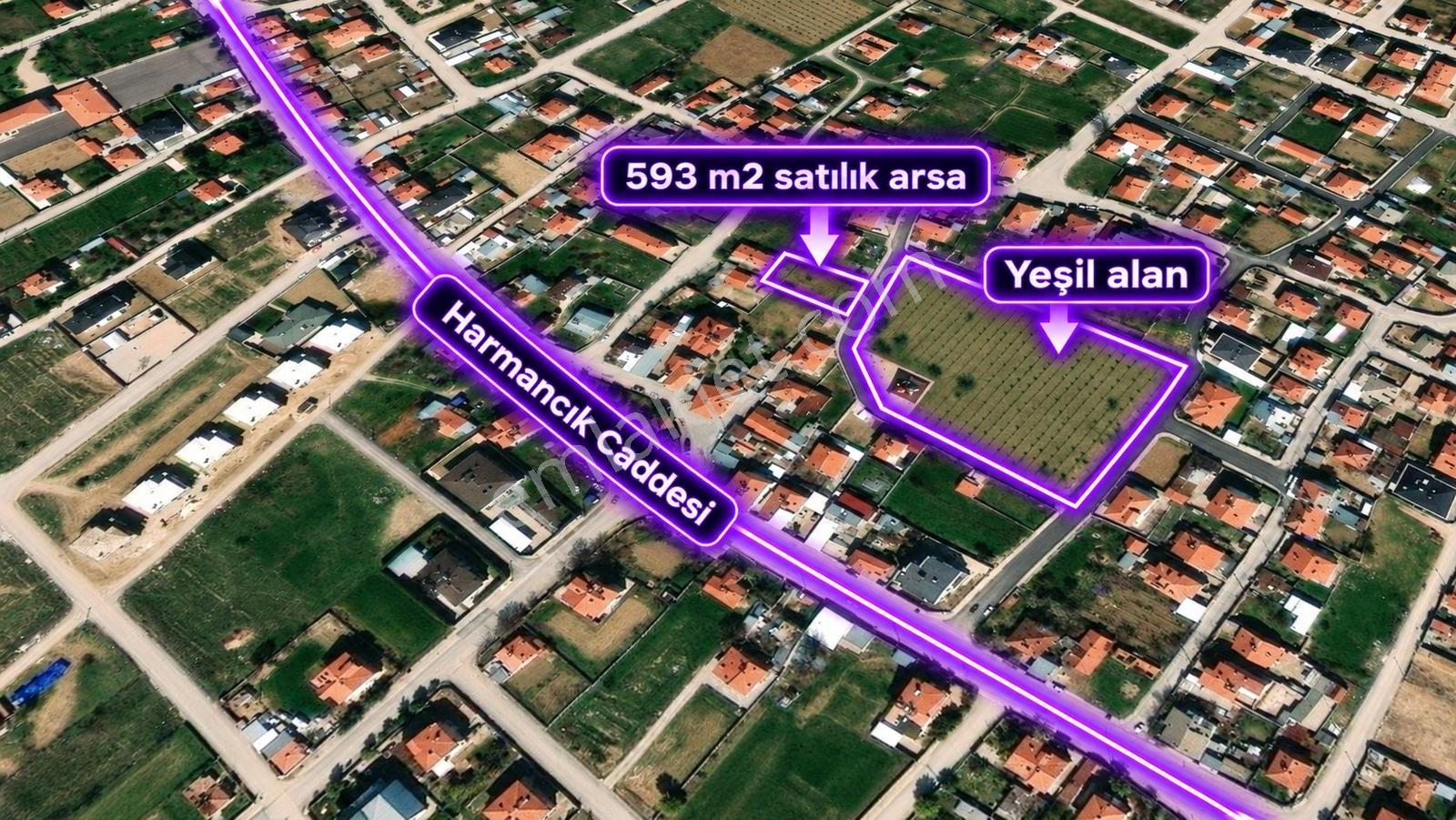 Harmancık'Ta Önü Açık Yeşil Alan Manzaralı 593 M² Villa Arsası
