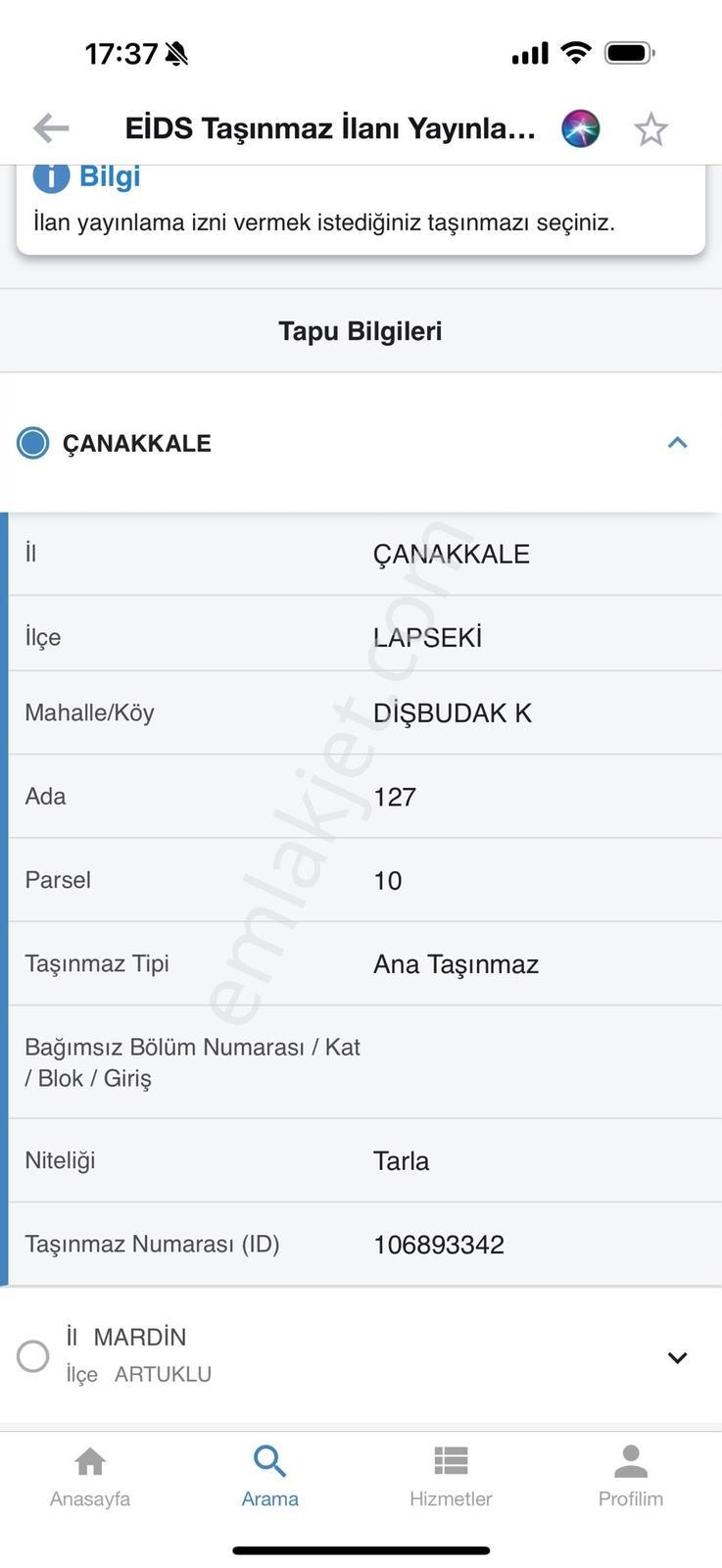 Lapseki Dışbudak Köyü'nde Satılık Tarla — fotoğraf 5