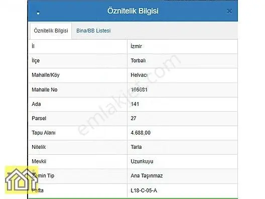 Torbalı Helvacı'da 4.688 M² Yol-su-elektrik Mevcut Tarla — fotoğraf 2