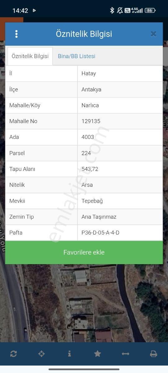 Antakya Narlıca'Da 543 M² 3 Kat Konut İmarlı Satılık Arsa — fotoğraf 4