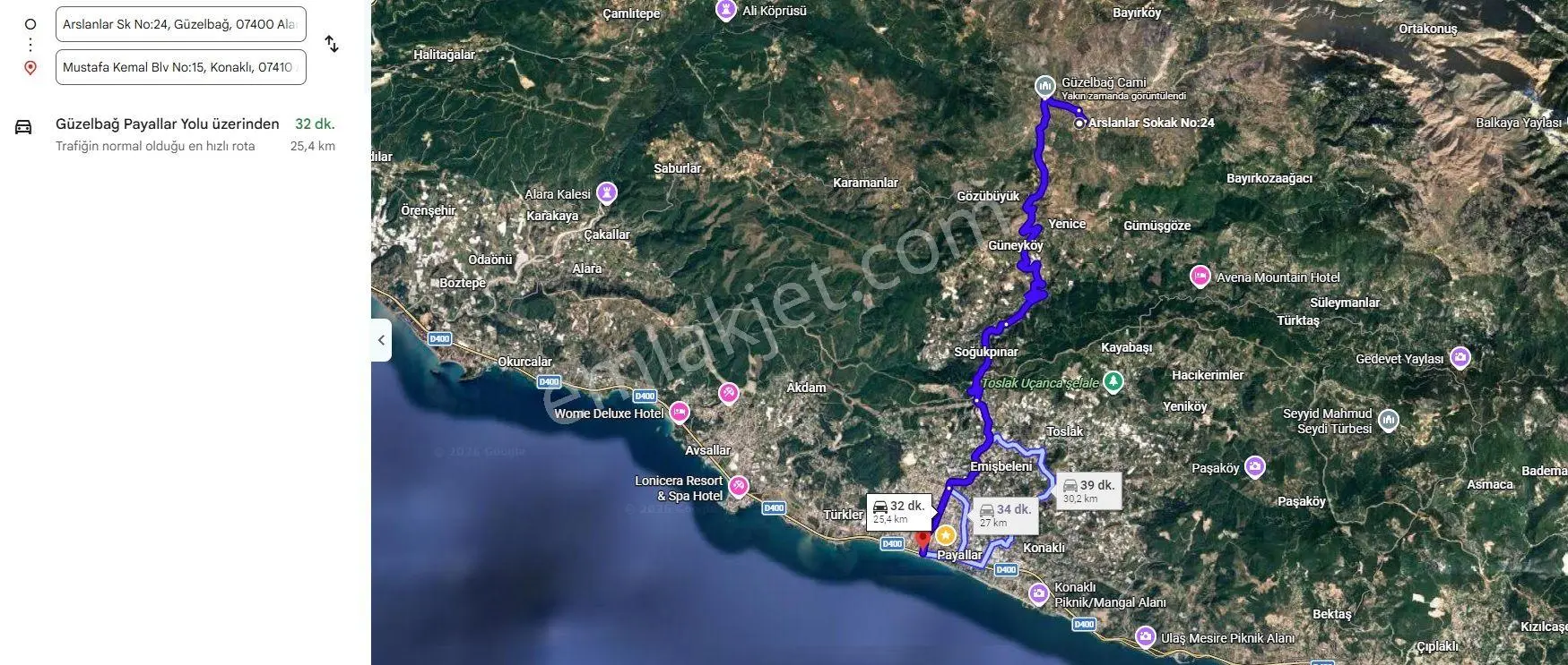 Satılık 538M² Arsa Alanya-Güzelbağ — fotoğraf 11