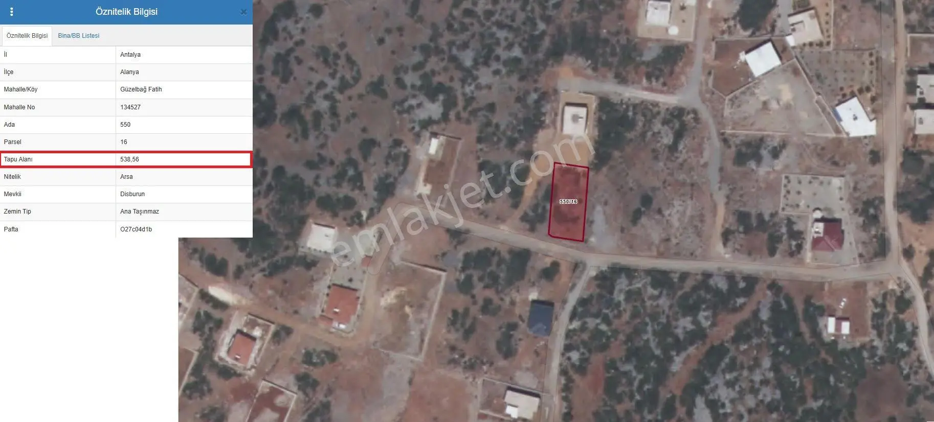 Satılık 538M² Arsa Alanya-Güzelbağ — fotoğraf 12