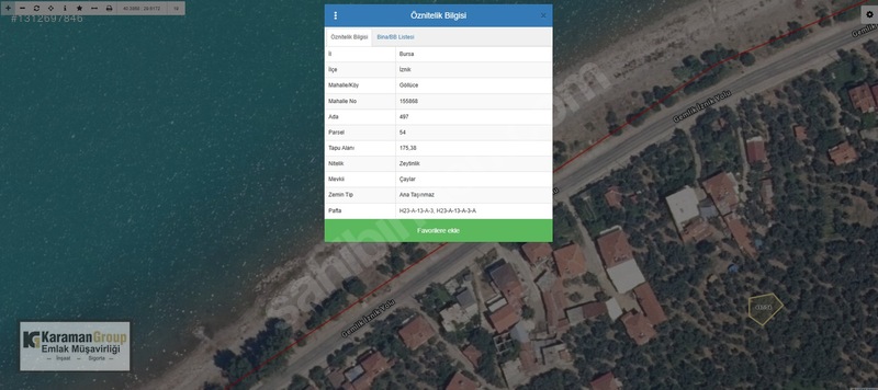 İznik Göllücede Sahile 150 Metre Mesafede 175m2 Fırsat Zeytinlik — fotoğraf 2