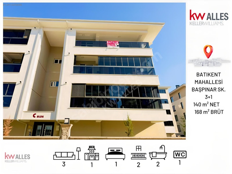 Batıkent'te Site İçi, Ferah Ve Lüks 3+1 Kiralık Daire I Kw Alles — fotoğraf 4