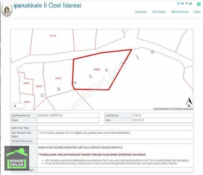 Çanakkale Ayvacık Söğütlü Köyünde Satılık Arsa — fotoğraf 4