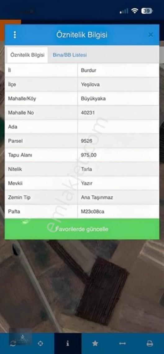 Yeşilova Büyükyakada 975 M² Uygun Fiyatlı Yatırımlık Tarla!