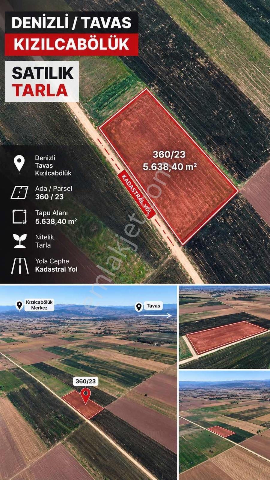 Acil Satılık Tavas Kızılcabölük'te 5638m2 Tarla — fotoğraf 6