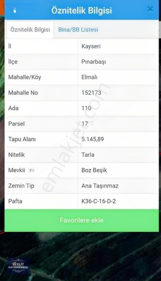 Kayseri Pınarbaşında Satılık Tarla — fotoğraf 6