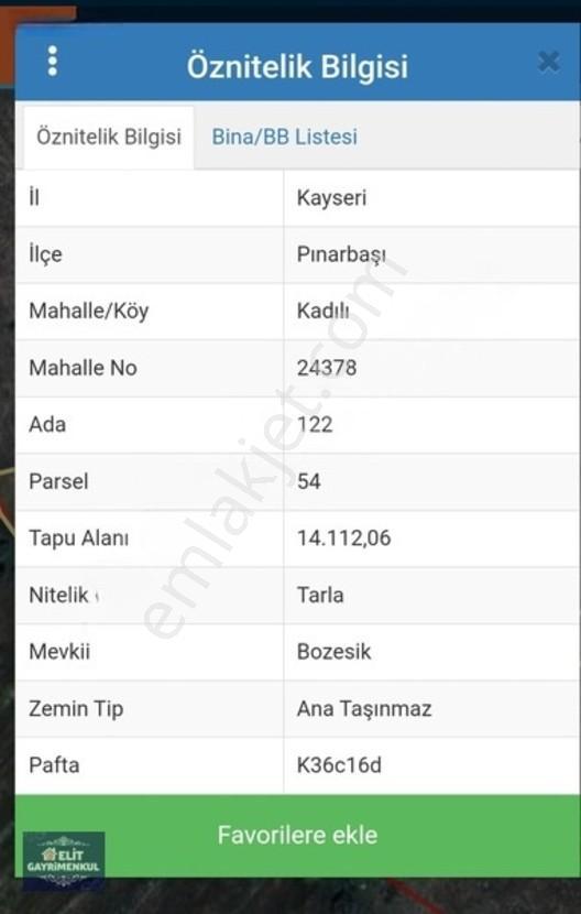 Kayseri Pınarbaşında Satılık Tarla — fotoğraf 7