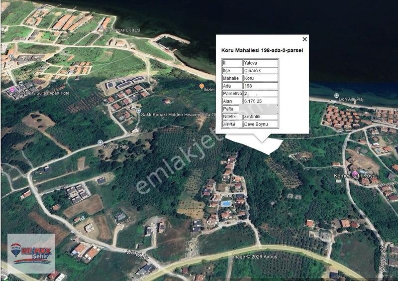 Re/Max Şehir'Den Çınarcık Koru'Da Satılık Arsa