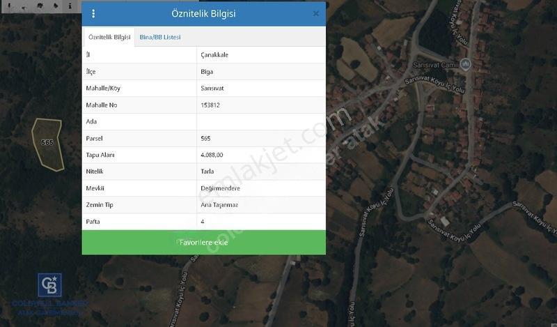 Çanakkale Biga Sarısıvatta Köye Yakın 4,088 M² Yatırımlık Tarla — fotoğraf 2