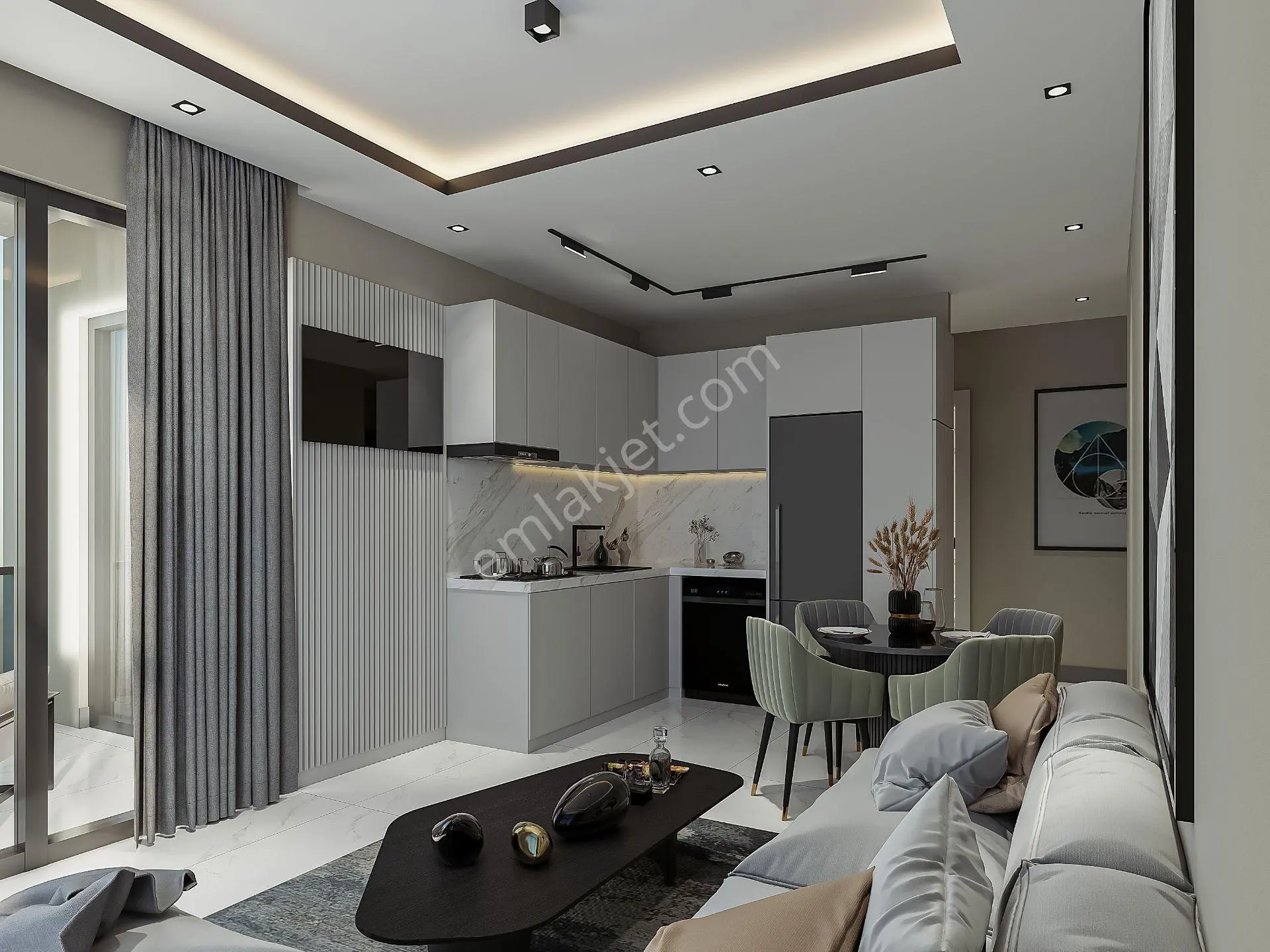 Alanya Merkez'de Projeden Satılık 7.kat Deniz Manzaralı 2+1 Daire — fotoğraf 3