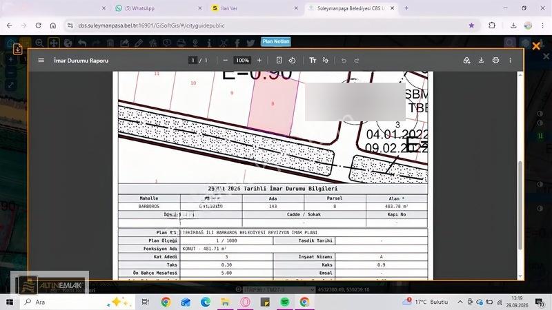 Topağaç'ta Deniz Manzaralı 3 Kat Emsal 0.90 Satılık 484 M2 Arsa — fotoğraf 2
