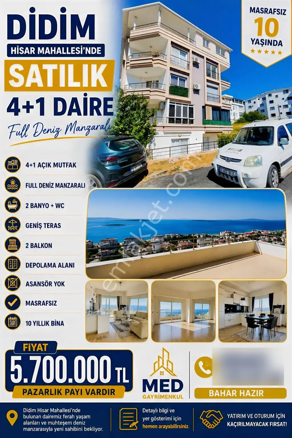 Didim Hisar Mahallesinde 4+1 Deniz Manzaralı Köşe Dubleks Daire — fotoğraf 2
