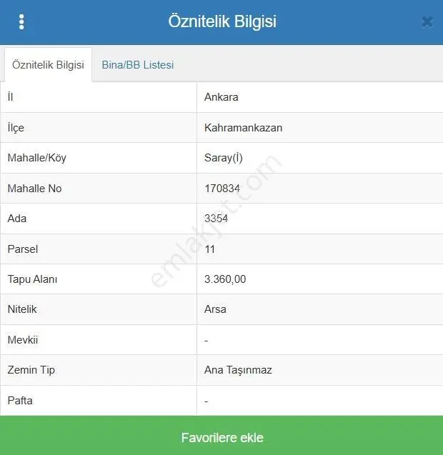 Era Cıty Gayrimenkul | Sarayda Arsa Hissesi Satılık 1263.75 M2