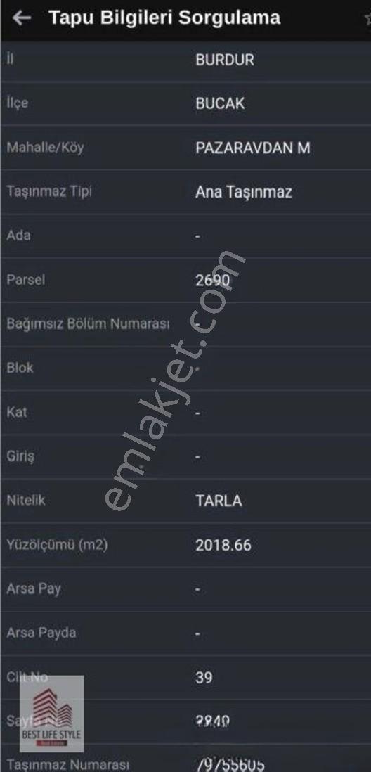 Burdur Bucak Pazaravdan'da Satılık Fırsat Tarla — fotoğraf 9
