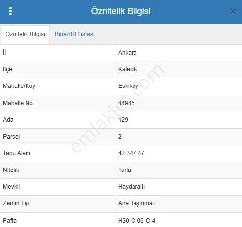 Ankara Kalecikte 42 Dönüm Tek Tapu Yatırımlık Tarla